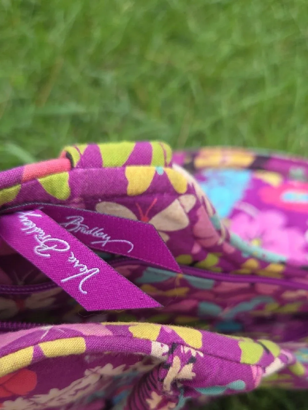 Vera Bradley Vibrant Quilted Floral Tote in Purple and Pink